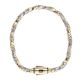 14ct Yellow And White Gold Monaco Spin Plain Lock Twist Bracelet 8"