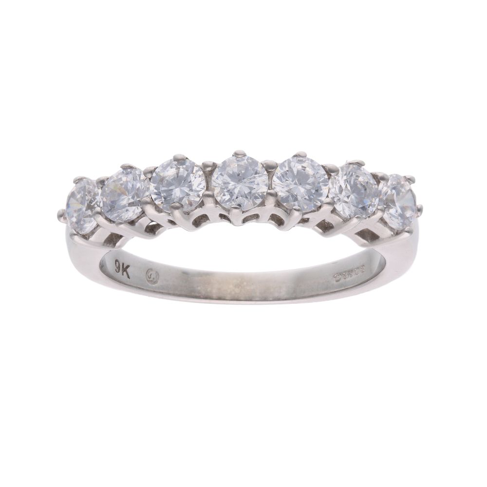 9ct White Gold Cubic Zirconia Eternity Ring Ramsdens Jewellery
