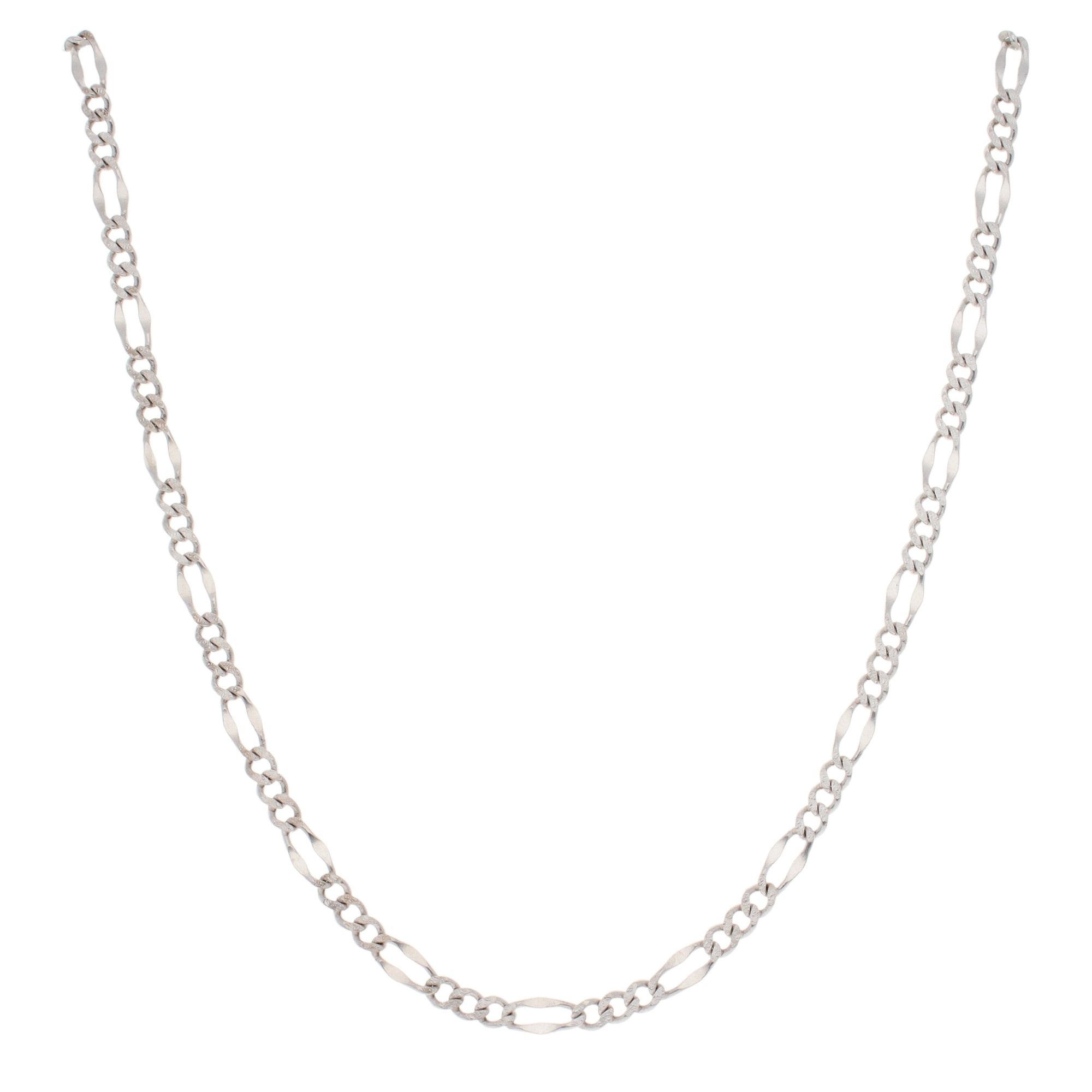White gold figaro chain 5mm Clearance