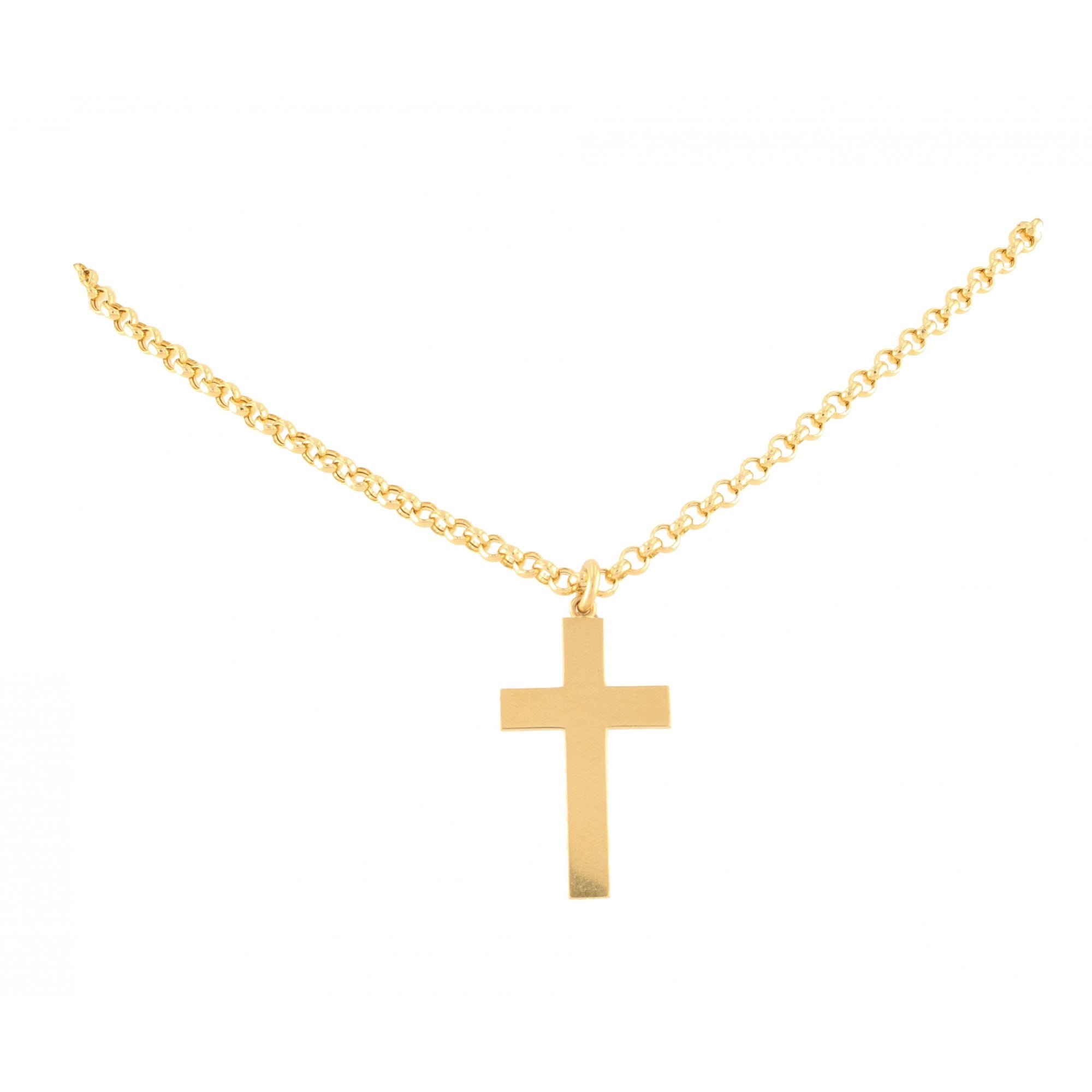 Gold cross and chain 18ct mens Clearance