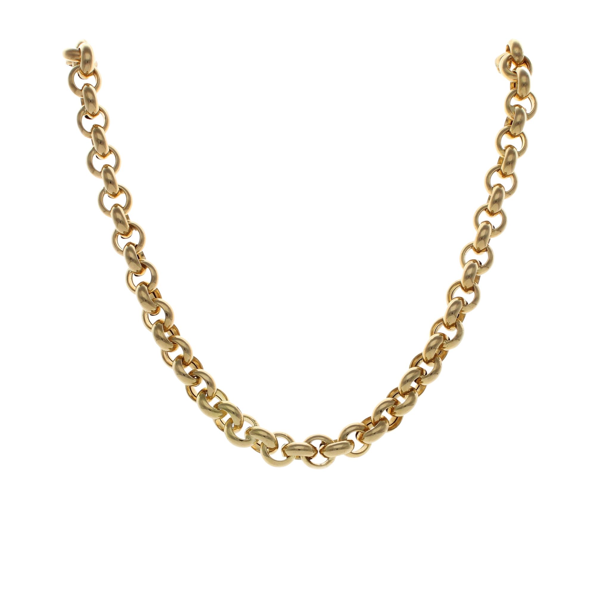 18ct Yellow Gold Hollow Belcher Chain 