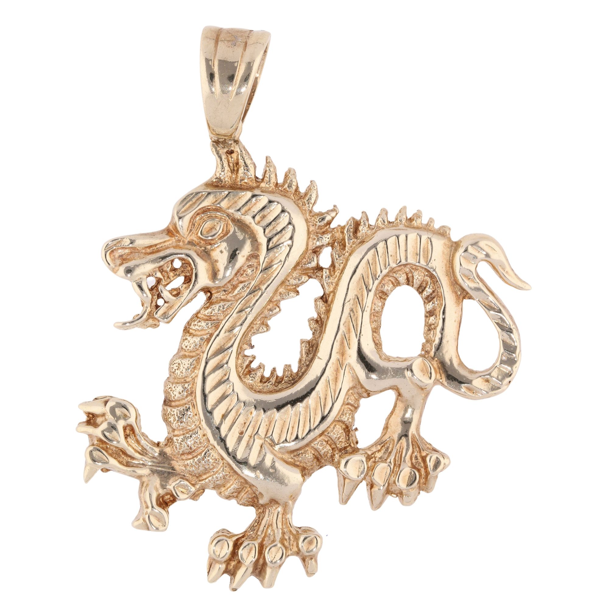 9ct Yellow Gold Dragon Pendant 