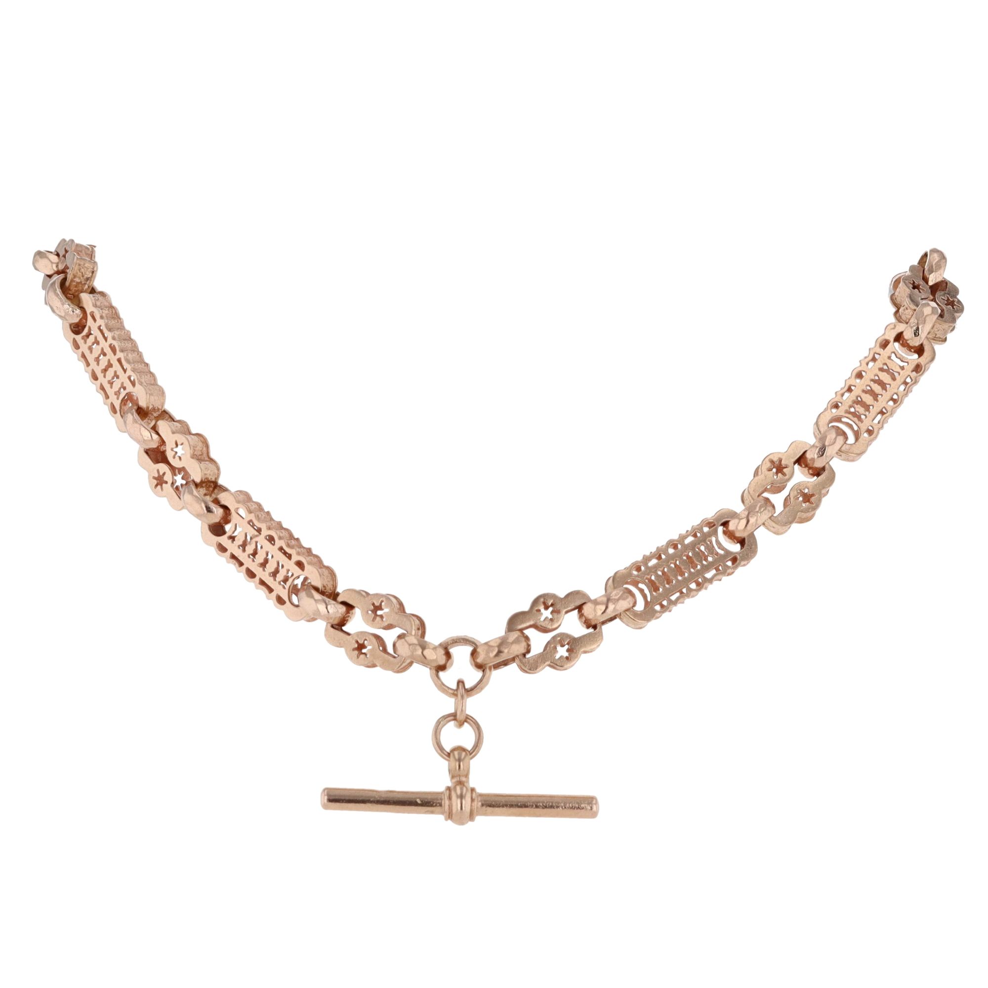 9ct Rose Gold Stars And Bars T Bar 20 