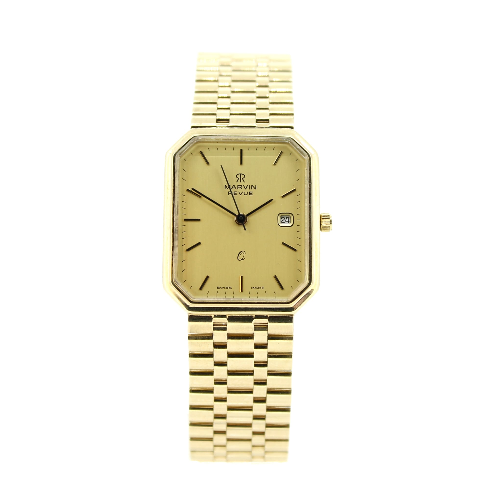 marvin revue mens gold watch