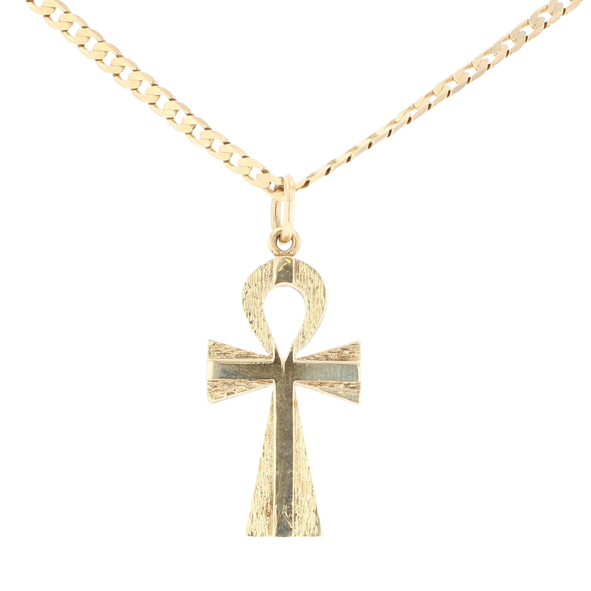 9ct Yellow Gold Ankh Cross and Chain 20 
