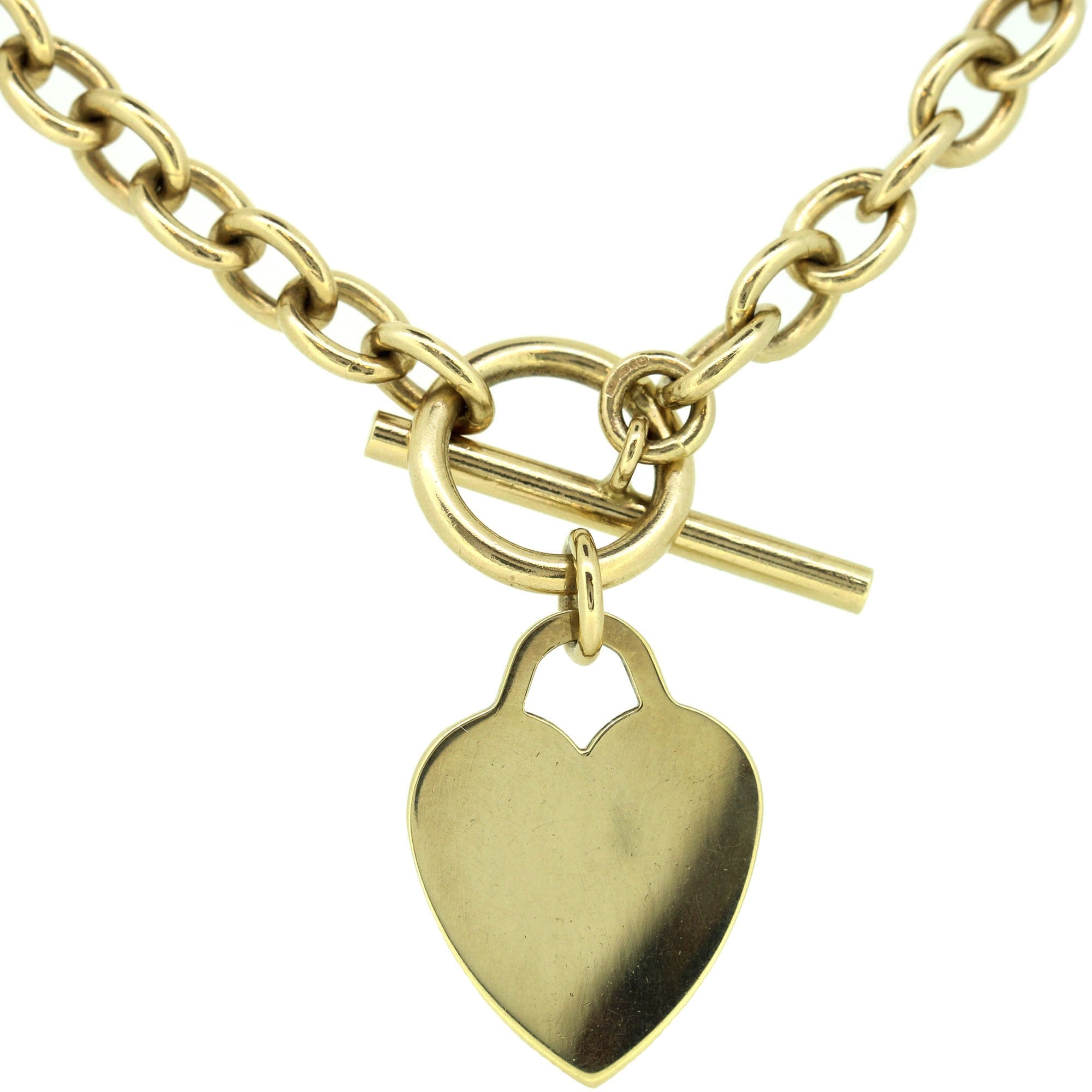 T bar heart necklace gold Clearance
