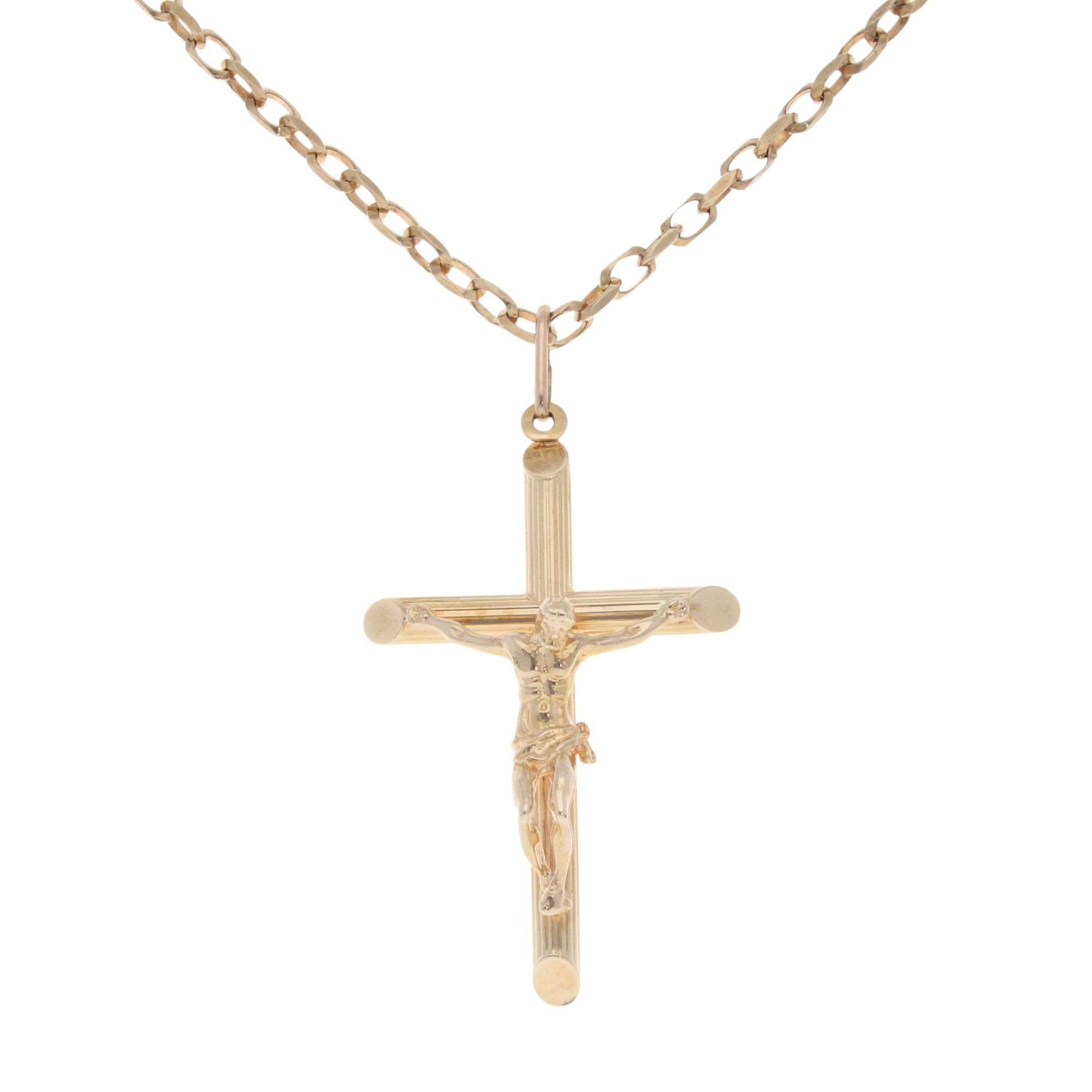 9ct Yellow Gold Crucifix Pendant And 