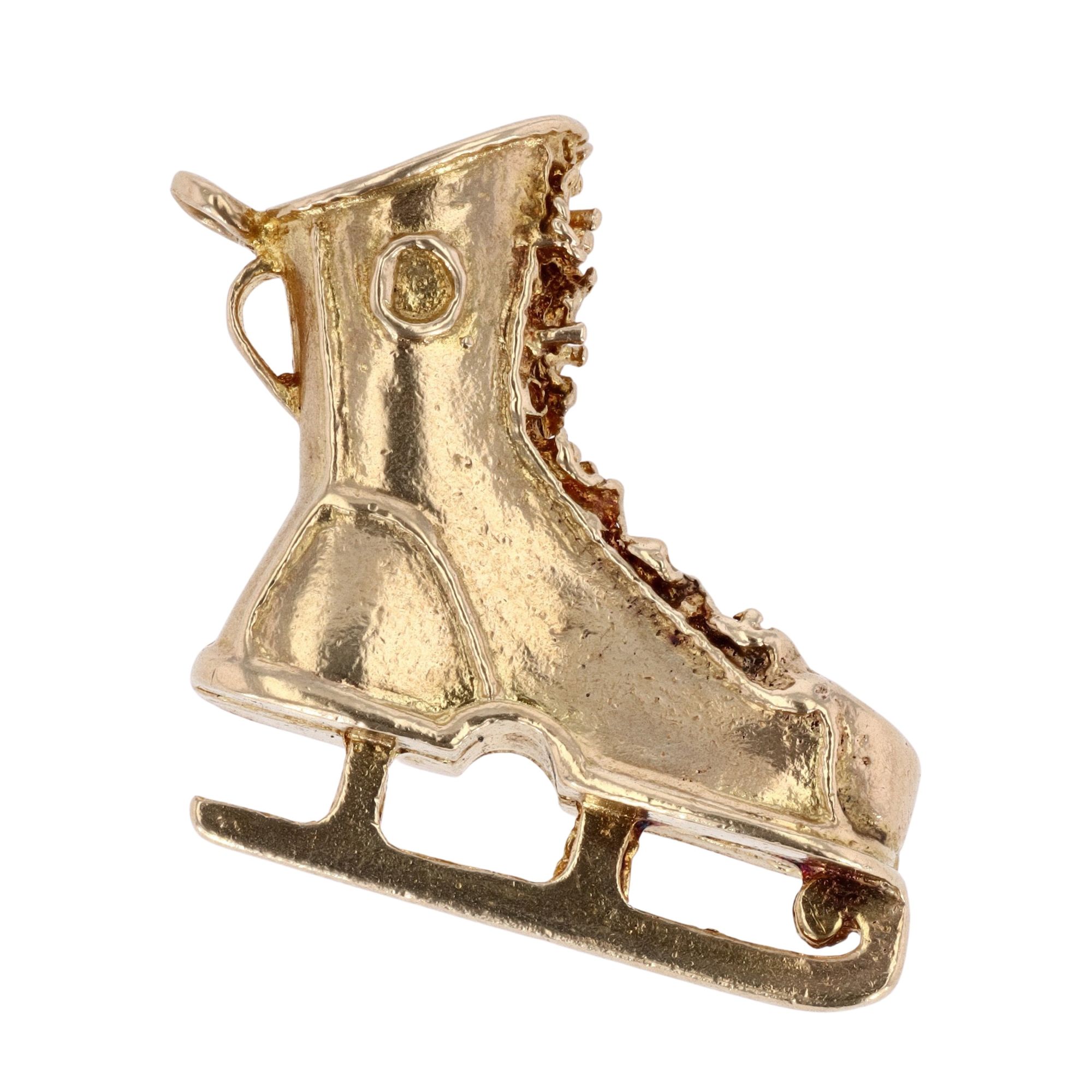 9ct Yellow Gold Ice Skate Charm 