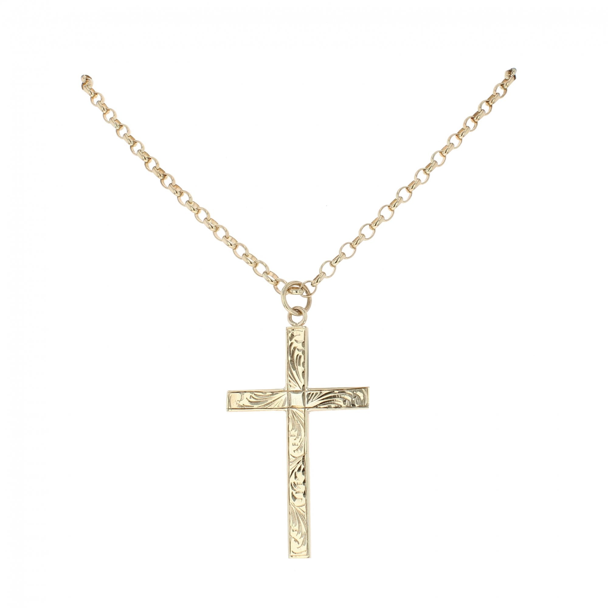 9ct Yellow Gold Cross Pendant And 26 
