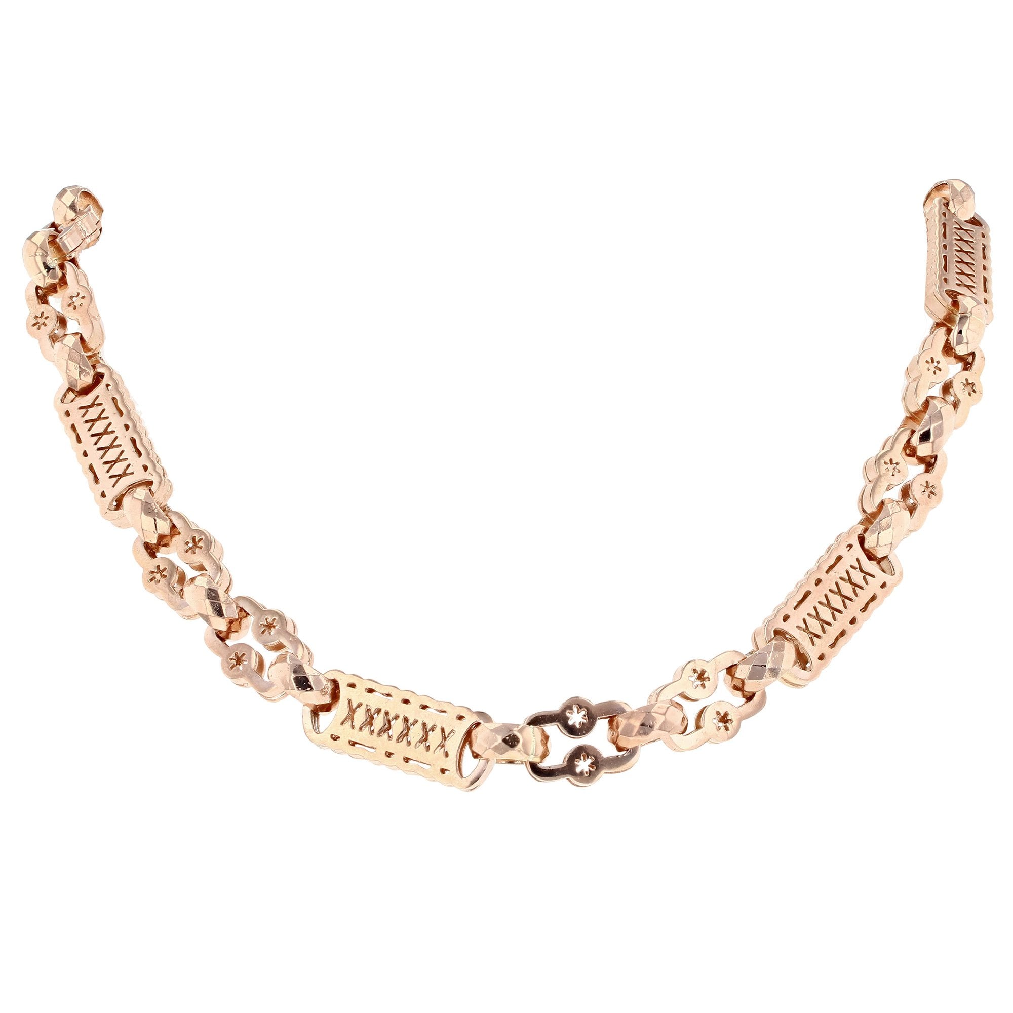 9ct Rose Gold Stars \u0026 Bars Necklace 