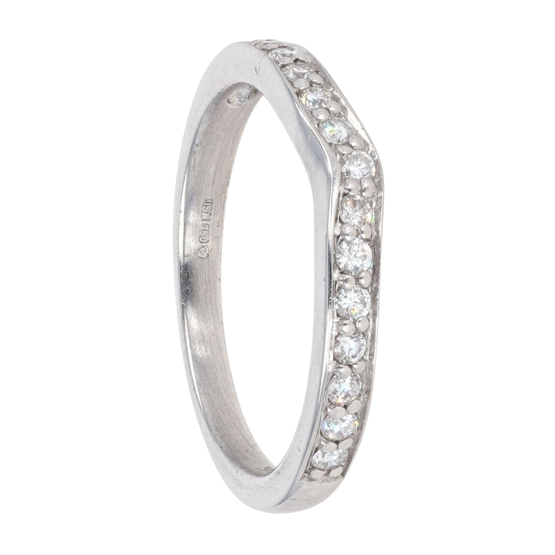 18ct White Gold Diamond Wishbone Ring Ramsdens Jewellery