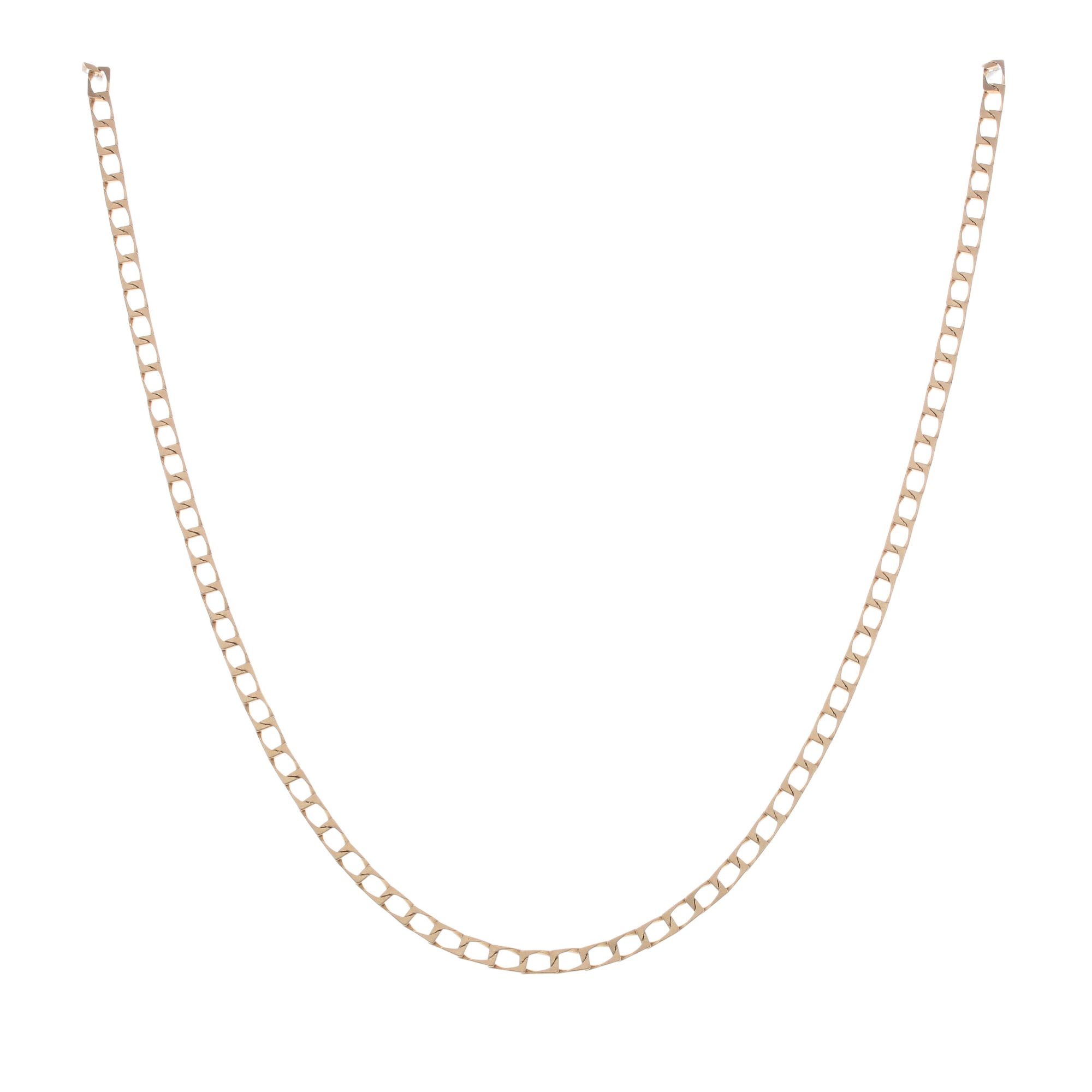 9ct Yellow Gold Square Curb Chain 30 