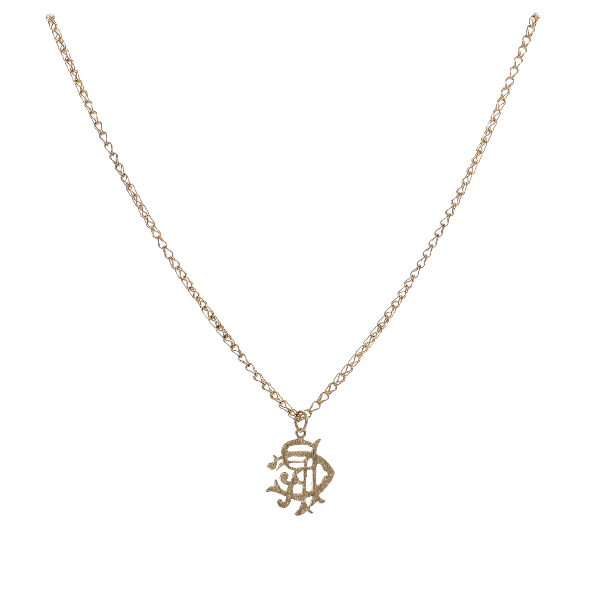 9ct Yellow Gold Rangers F.C Pendant And 