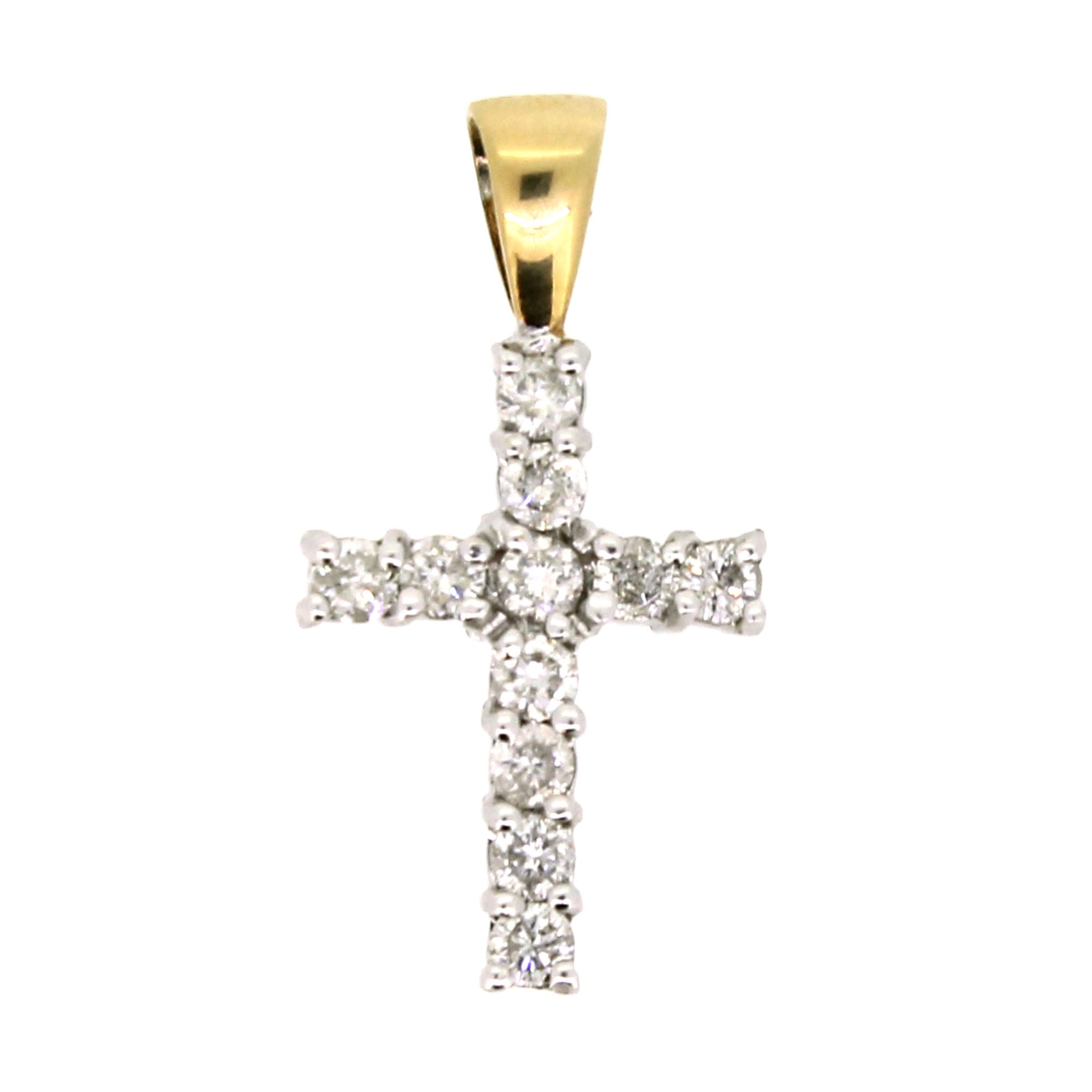 9ct Yellow Gold Diamond Cross/Crucifix 