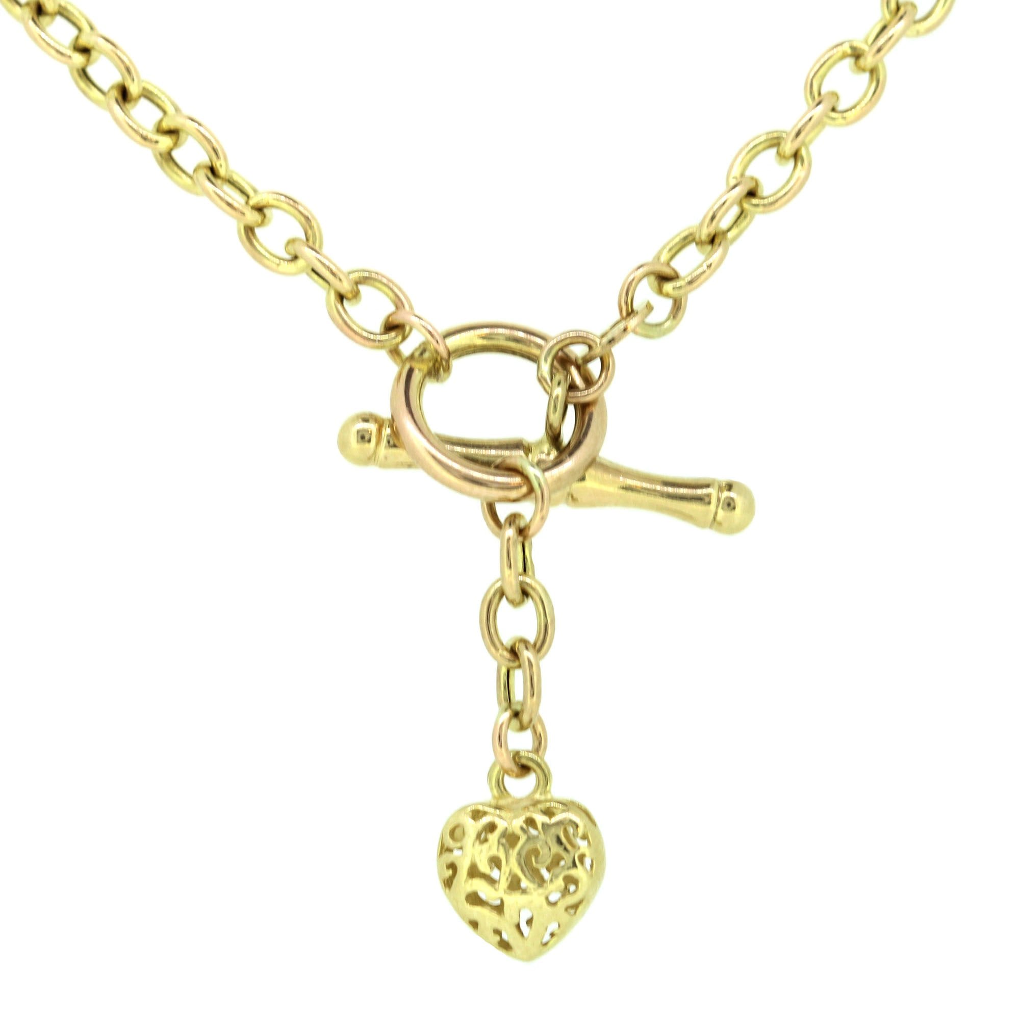 T bar heart necklace gold Clearance