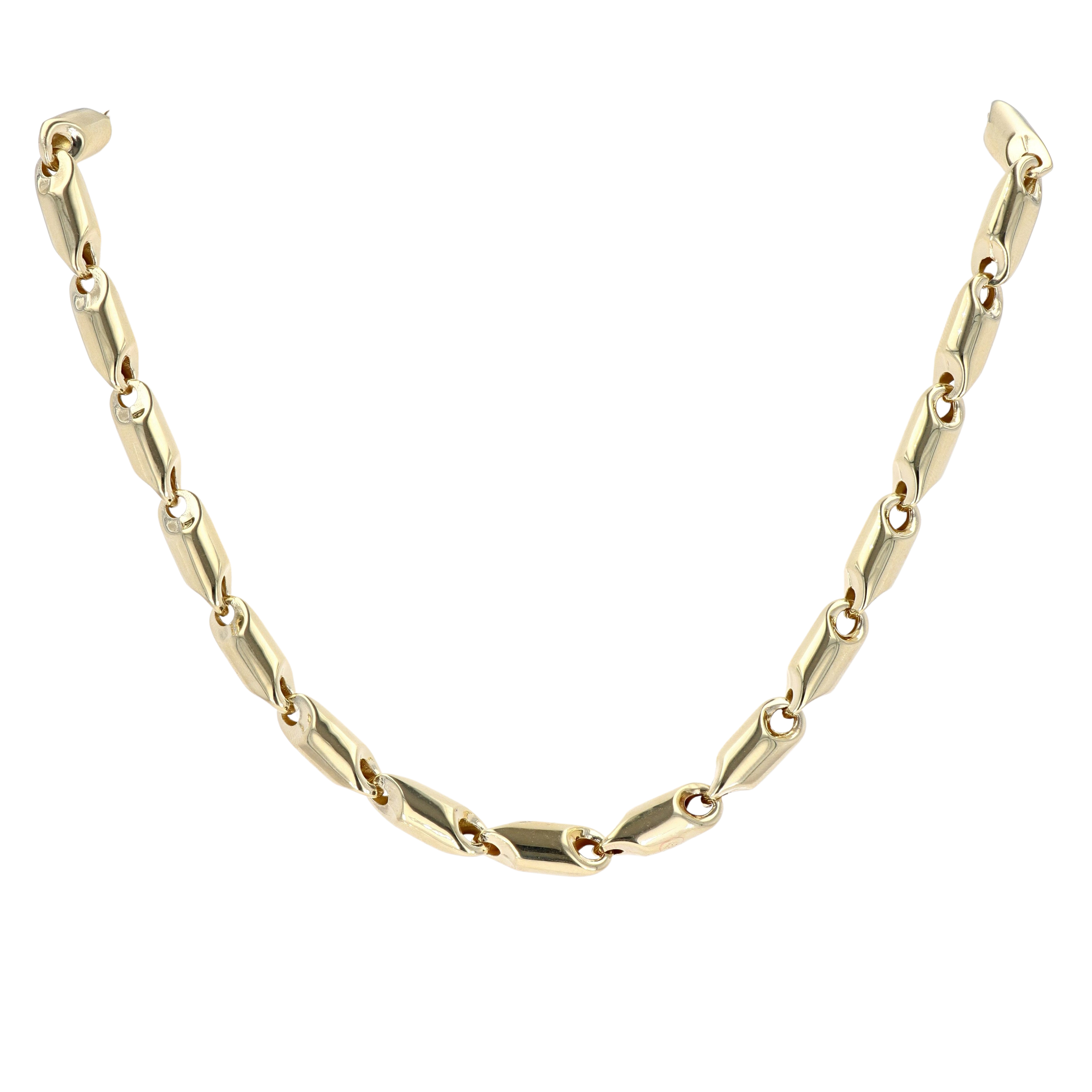 14ct Yellow Gold Barrel Link Chain 24" Ramsdens Jewellery