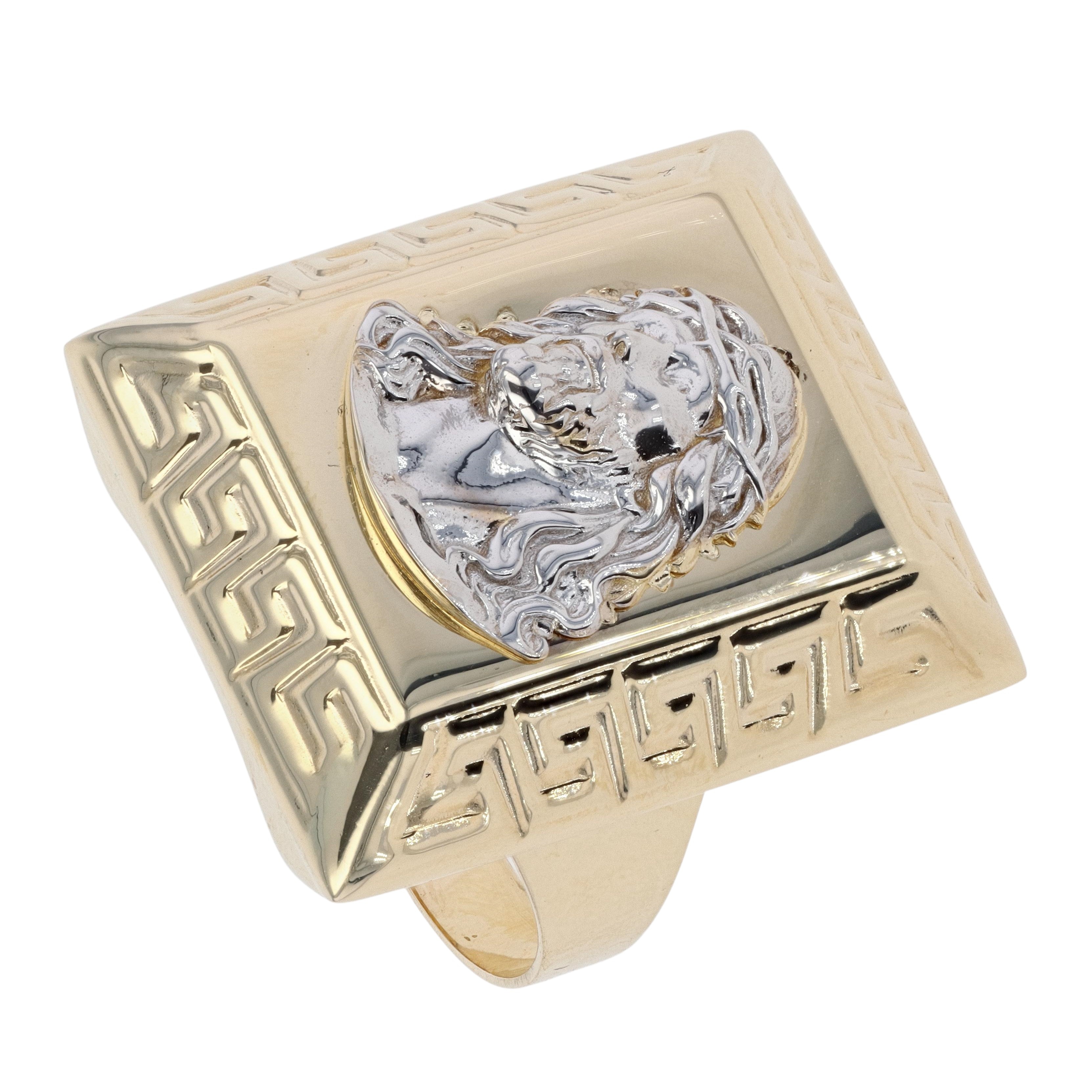 14ct Yellow Gold & White Gold Jesus Ring Ramsdens Jewellery
