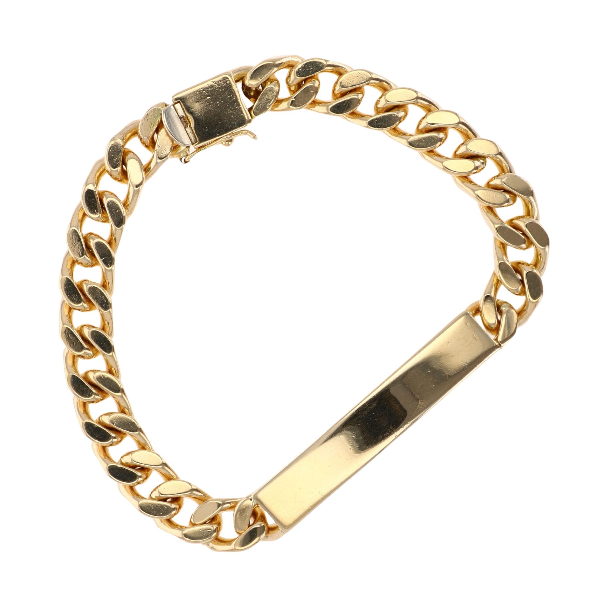 18ct Yellow Gold ID Bracelet 7.5