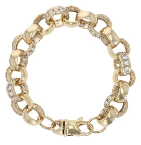 9ct Gold Blue Cubic Zirconia Baby / Kids Belcher Bracelet main image 1