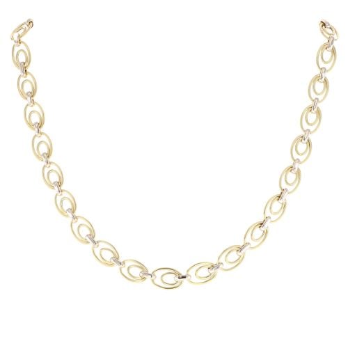 18ct Yellow and White Gold Loop Link Chain 26" Ramsdens Jewellery