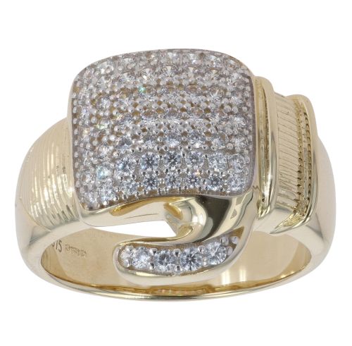 9ct Gold Mens Medium Size Cubic Zirconia Boxing Glove Ring