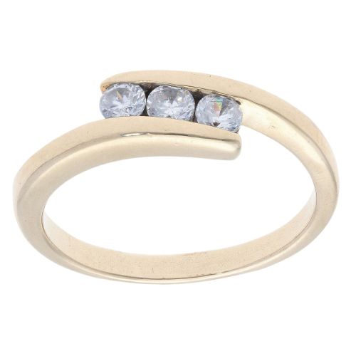 LIFETIME JEWELRY 3-Stone CZ Heart Ring – 24k Gold Plated, AAA+ Cubic Zirconia, Women's Sizes 4-12, Free Lifetime Replacement
