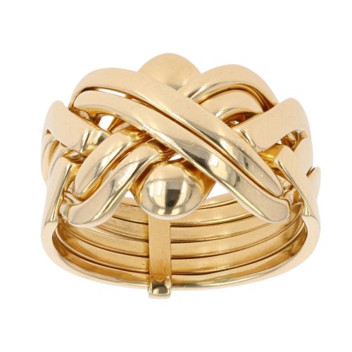 18ct Yellow Gold Six Piece Puzzle Ring RAMS664314278019 Ramsdens