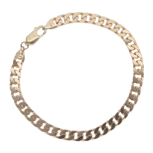 9ct Yellow Gold Curb Bracelet 8" RAMS686340462017 Ramsdens Jewellery