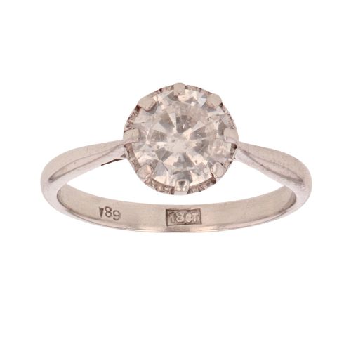 18ct White Gold 1.15cts Brilliant Cut Solitaire Illusion Set Ring ...