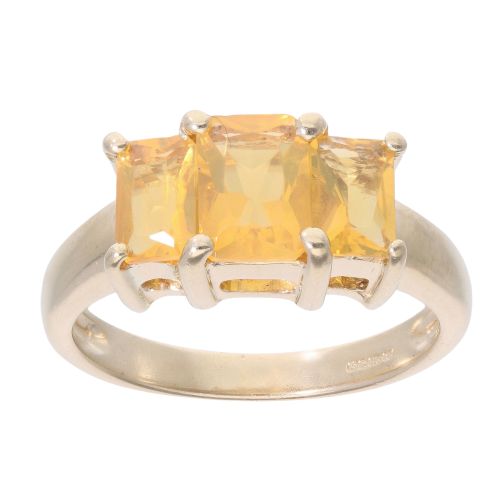 Citrine & 18k Gold Three-Sided Ring