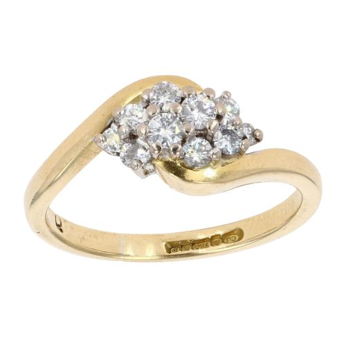 18ct Yellow Gold 0.33ct Diamond Cluster Ring RAMS998288199017