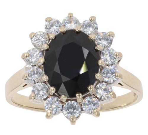Gem Treasures Sterling Silver 4.05ctw Sapphire & Zircon Cluster Ring