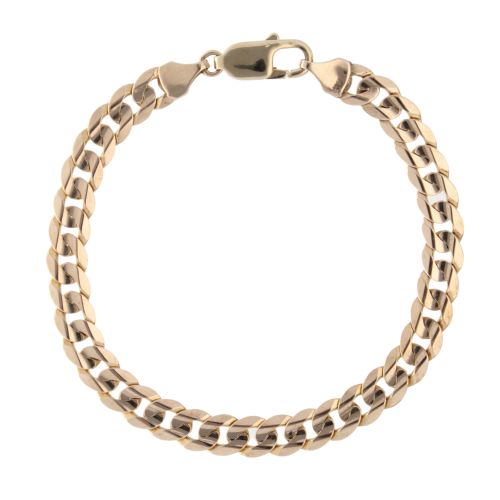 9ct Yellow Gold Curb Bracelet 7" Ramsdens Jewellery