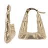 9ct Yellow Gold Bamboo Handbag Creole Earrings