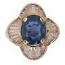 18ct Yellow Gold 1.94ct Baguette Cut Diamond and Sapphire Cluster Ring