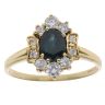 18ct Yellow Gold 0.40ct Brilliant Cut Diamond and Sapphire Cluster Ring