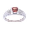 9ct White Gold 0.05ct Diamond and Andesine Ring