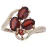 9ct Yellow Gold  Garnet Cluster Twist Ring