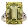 9ct Yellow Gold 0.15ct Diamond and Prasiolite Ring