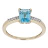 9ct Yellow Gold 0.08ct Diamond And Created Topaz Single Stone Ring