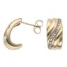 9ct Yellow Gold 0.20ct Diamond Wave Half Hoop Earrings