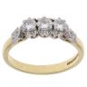 18ct Yellow Gold 0.50ct Brilliant Cut Diamond Trilogy Ring