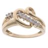 9ct Yellow Gold 0.15ct Brilliant Cut Diamond Crossover Heart Ring