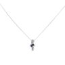 9ct White Gold 0.06cts Diamond And Sapphire Pendant And 16" Chain by Anya Belle