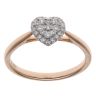 18ct Rose Gold 0.25ct Brilliant Cut Diamond Heart Cluster Ring