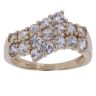 9ct Yellow Gold Cubic Zirconia Three Row Ring