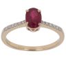 18ct Yellow Gold 0.07ct Diamond And Ruby Single Stone Ring