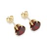 9ct Yellow Gold Garnet Cubic Zirconia Stud Earrings 6mm