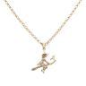 9ct Yellow Gold Cubic Zirconia Witch Pendant and Chain 26"
