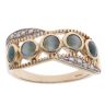 9ct Yellow Gold 0.05ct Cut Diamond and Cat`s Eye Ring